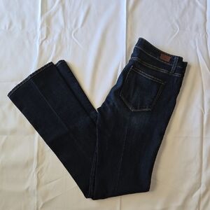 Women's PAIGE Dark Blue Rinse Boot Cut Manhattan Jeans Sz 31